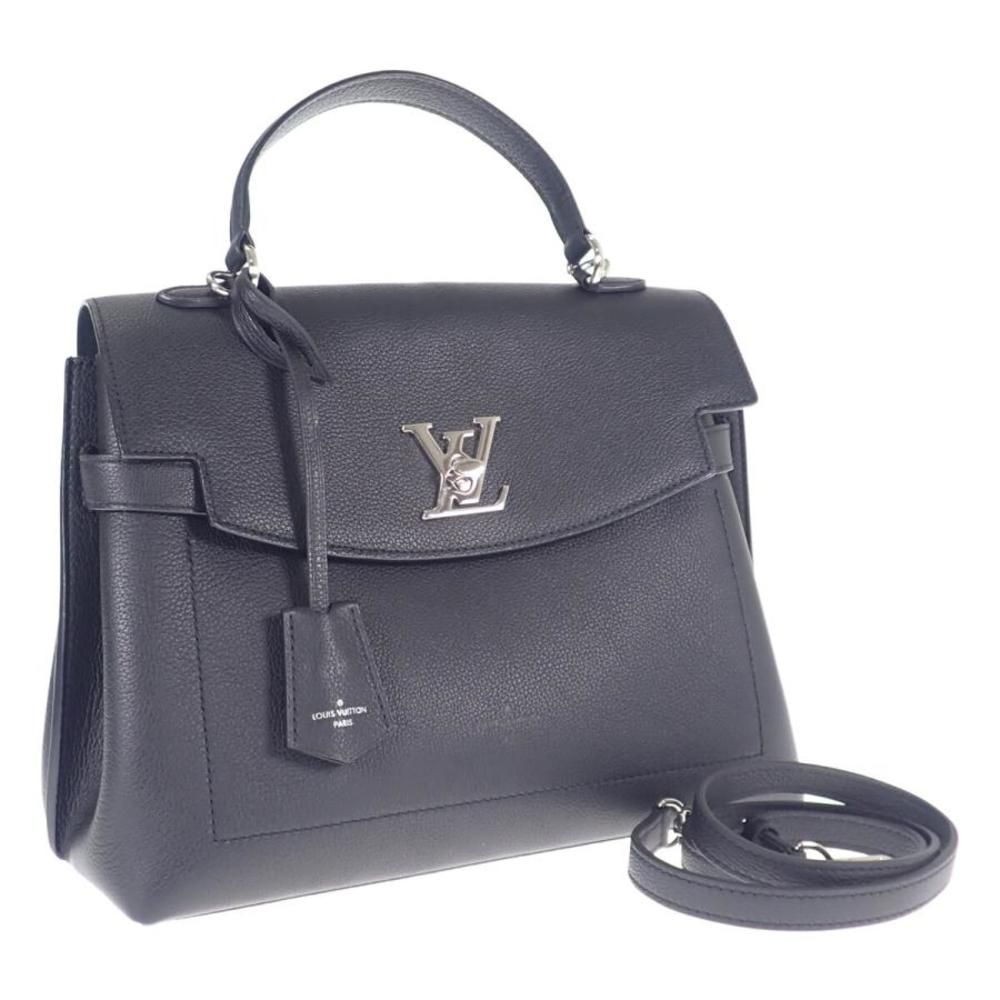 Louis Vuitton LockMe Ever BB 2 Way Bag Calfskin Black Silver Hardware